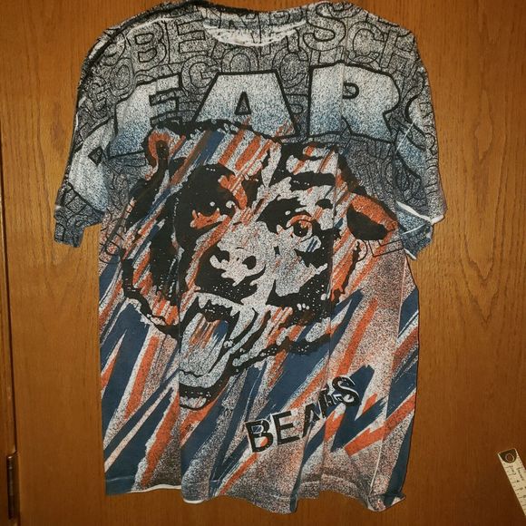 Mens Vintage 80s Chicago Bears Magic Johnson Medium Graphic Tee Front Back - Picture 6 of 6
